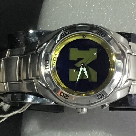 Michigan Wolverines NCAA Stainless-Steel Kaleido Watch by Fossil NEW (RARE) - Picture 6 of 9